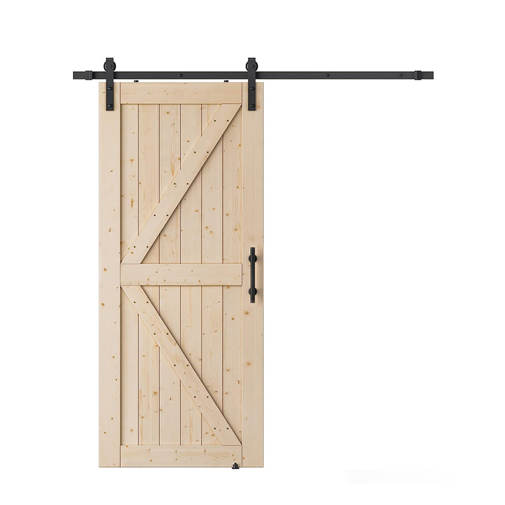 Unfinished Wood Barn Door with Installation Hardware Kit