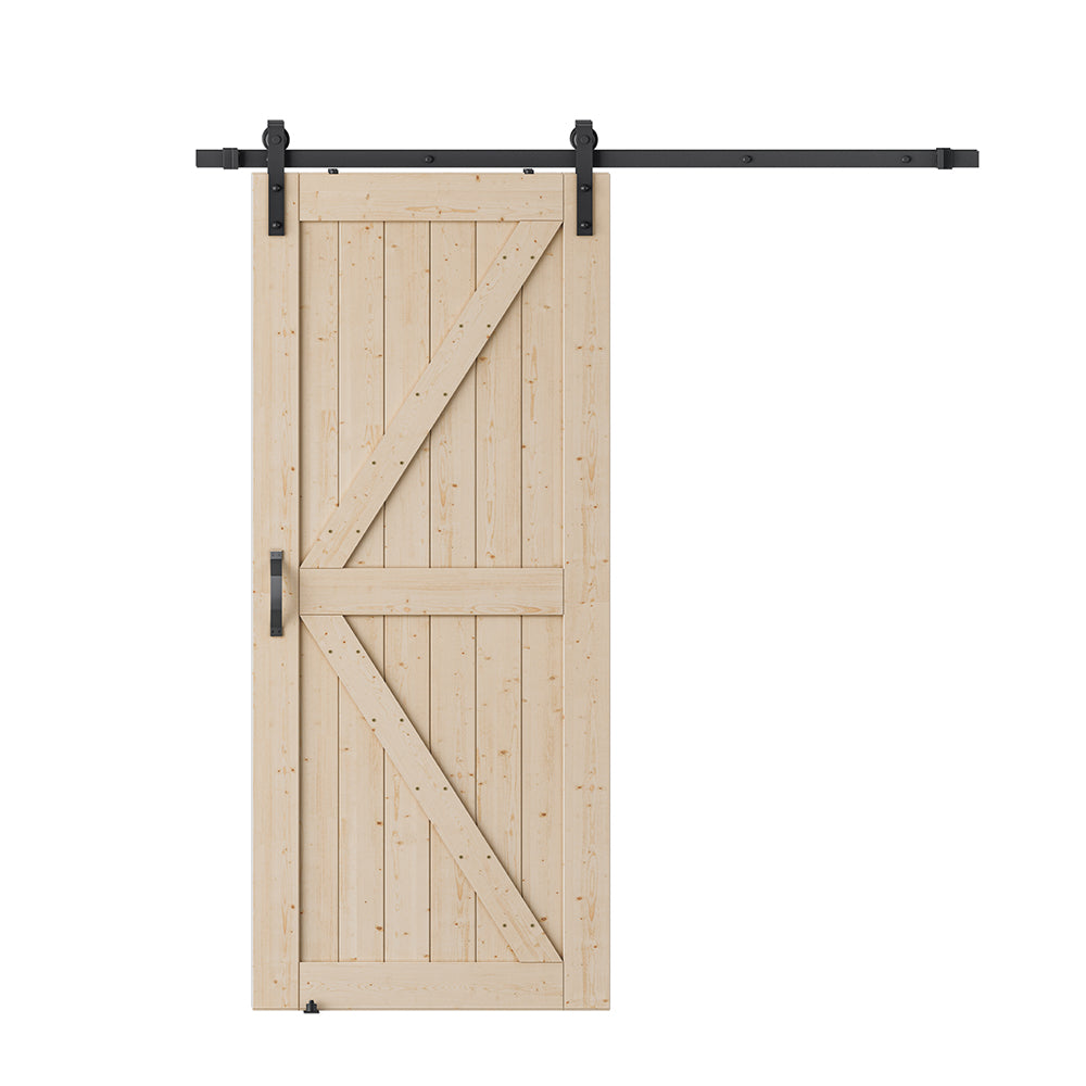 Unfinished Wood Barn Door with Installation Hardware Kit