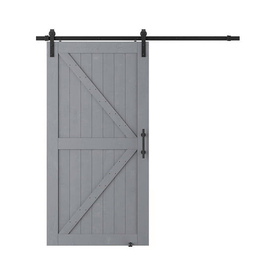 Wood Barn Door with Installation Hardware Kit Grey