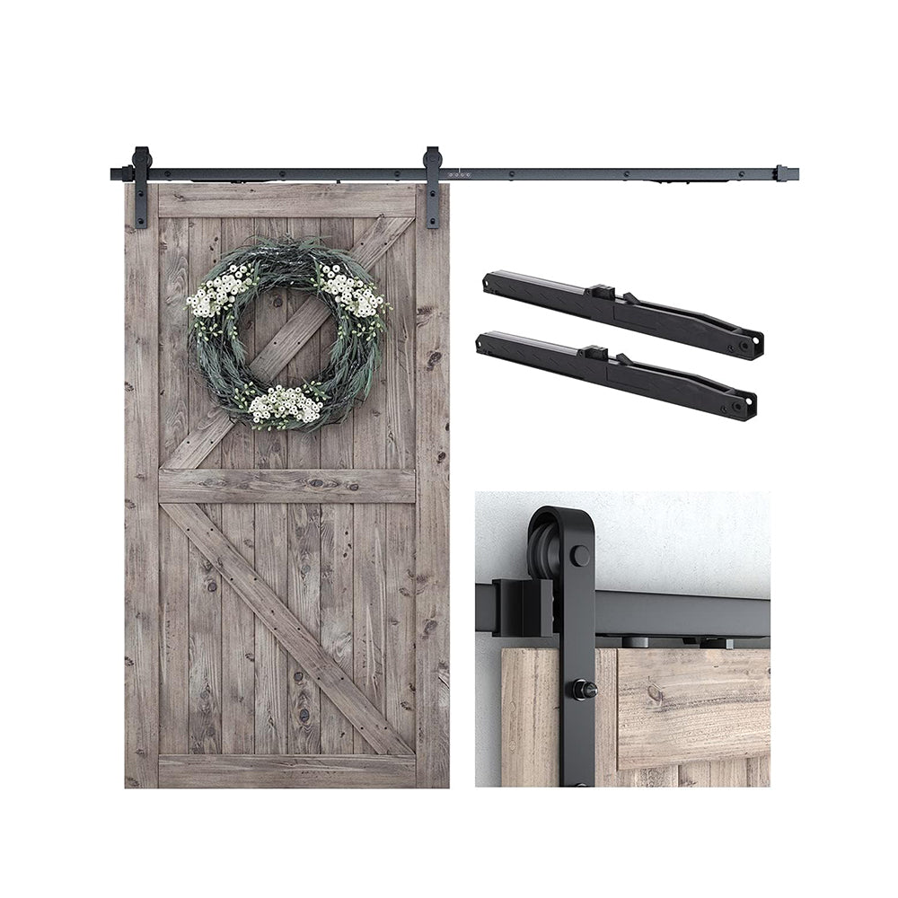 Barn Door Hardware Kit With Soft Close J Shape Hanger Smartstandard 1404