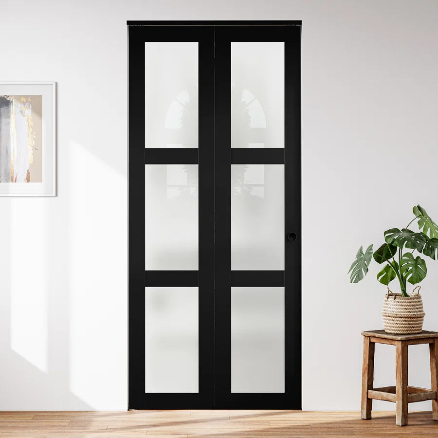Frosted Glass Closet Door with Hardware Kit