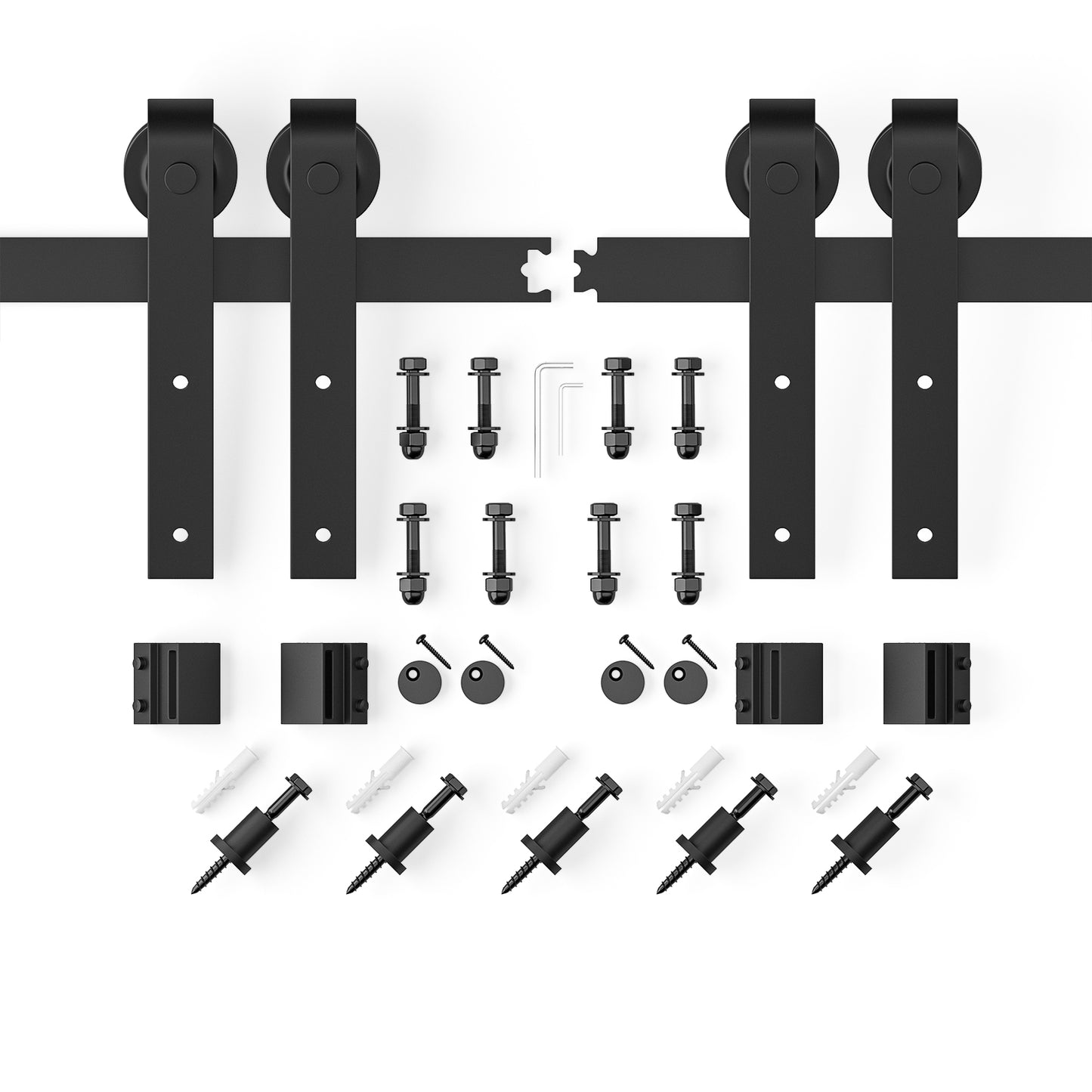 Classic Design Sliding Standard Double Barn Door Hardware Kit (Not Include Door)
