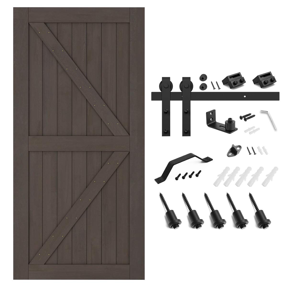 Wood Barn Door with Installation Hardware Kit