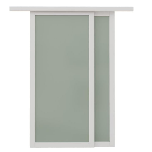 Closet Door , 1-Lite Frosted Glass Bypass Door with Hardware