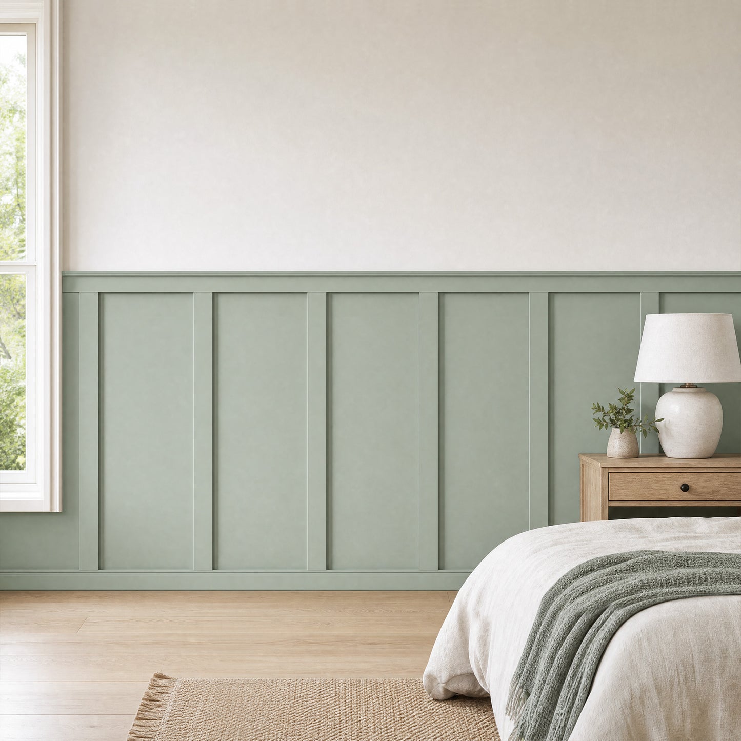 SMARTSTANDARD 220"x51" Premade Board and Batten Wainscoting Kit MDF