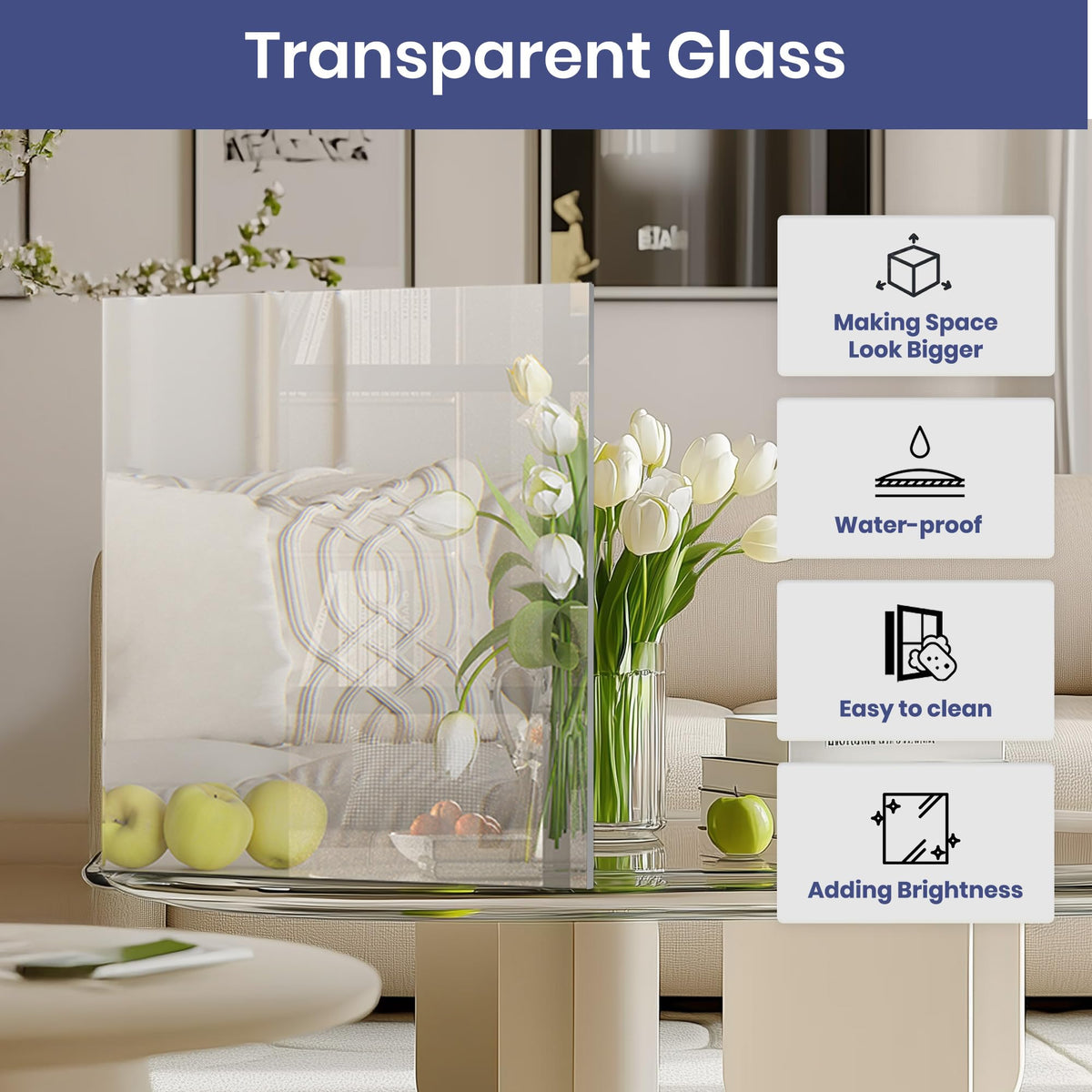 SMARTSTANDARD 24" x 80" Interior Glass Door, Solid Core, Pre-Assembled