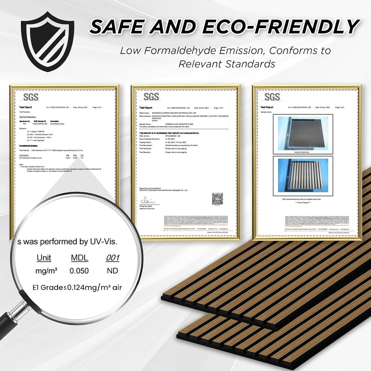 SMARTSTANDARD 2 Pack 105.9" x 12.6" Wood Slat Wall Panels, Classic Oak