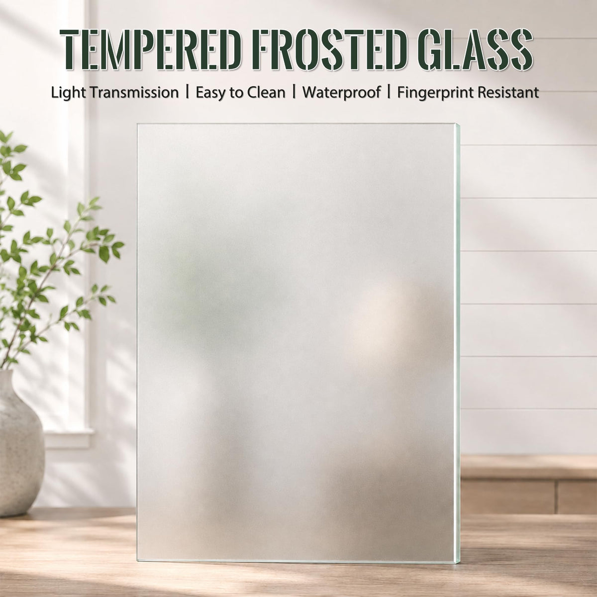 SMARTSTANDARD 30" x 80" Interior Slab Door, Frosted Glass Pantry Door