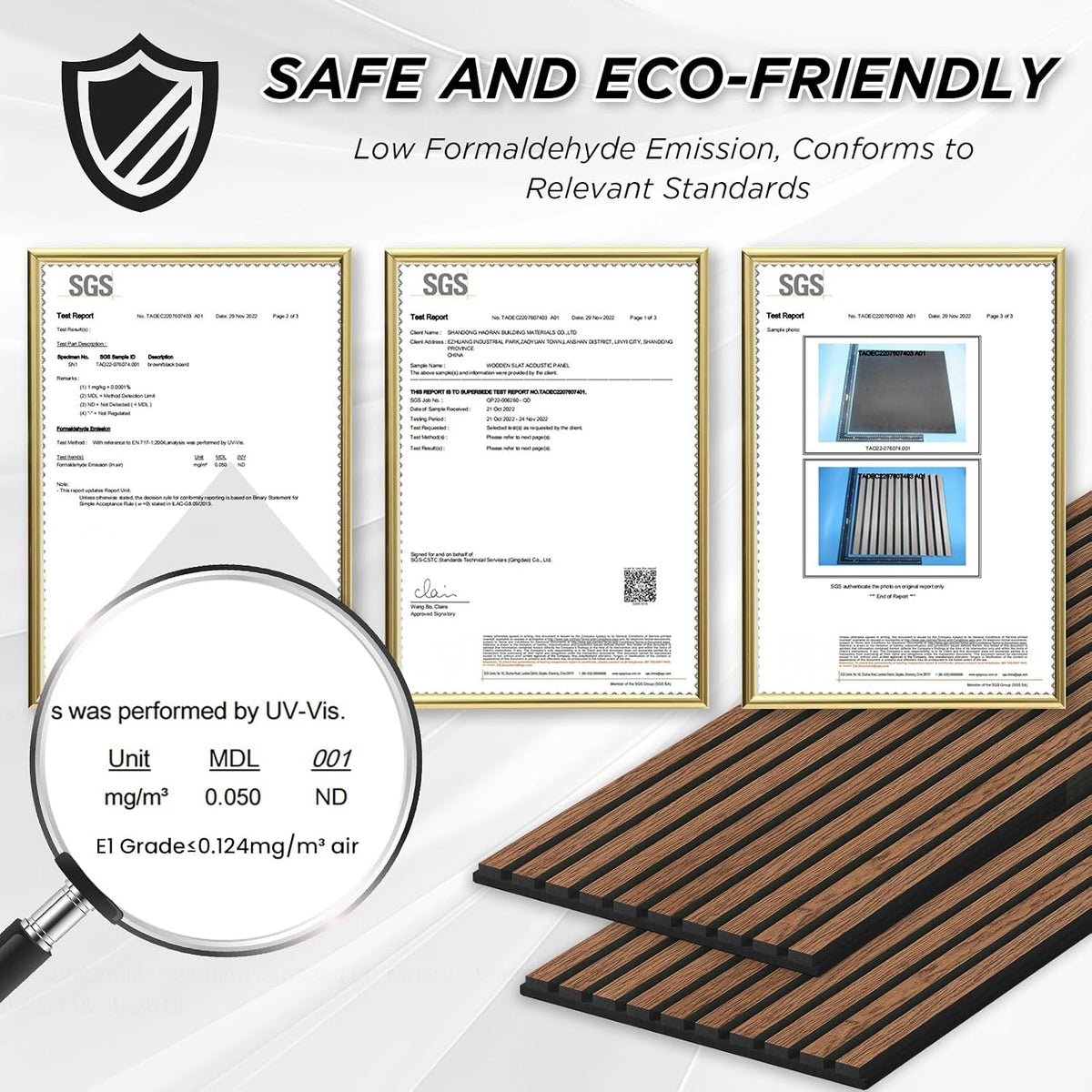 SMARTSTANDARD 4 Pack 105.9" x 12.6" Wood Slat Wall Panels, Classic Brown