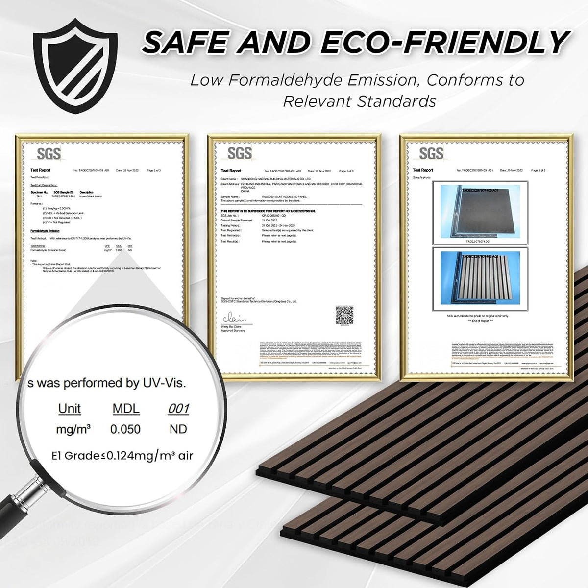 SMARTSTANDARD 2 Pack 106" x 12.6" Wood Slat Wall Panels, Dark Walnut