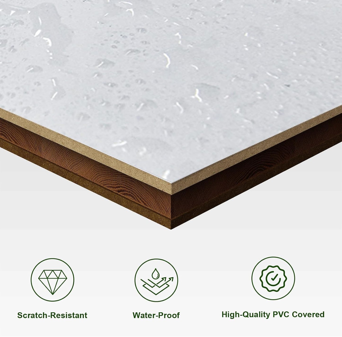 SMARTSTANDARD 40in x 84in Sliding Barn Door with 7FT Hardware Track Kit | Waterproof PVC Surface, Pre-Drilled Holes Easy to Assemble, Solid, MDF, White, 5-Panel