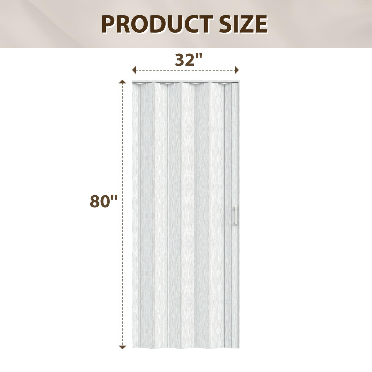 SMARTSTANDARD 32" x 80" Foldable Accordion Doors for Closet, PVC, White