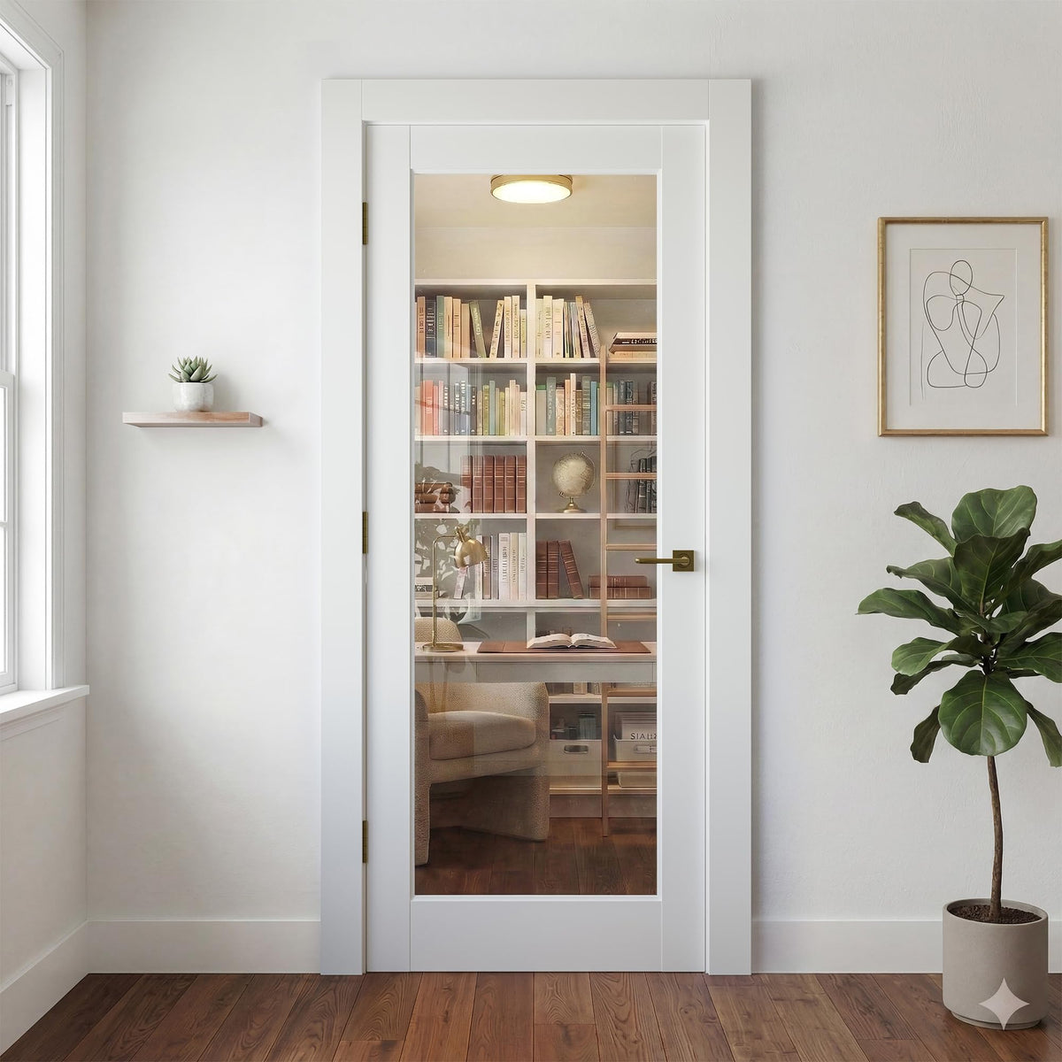 SMARTSTANDARD 24" x 80" Interior Glass Door, Solid Core, Pre-Assembled
