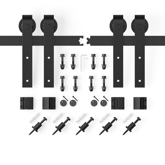 Classic Design Sliding Standard Double Barn Door Hardware Kit (Not Include Door)