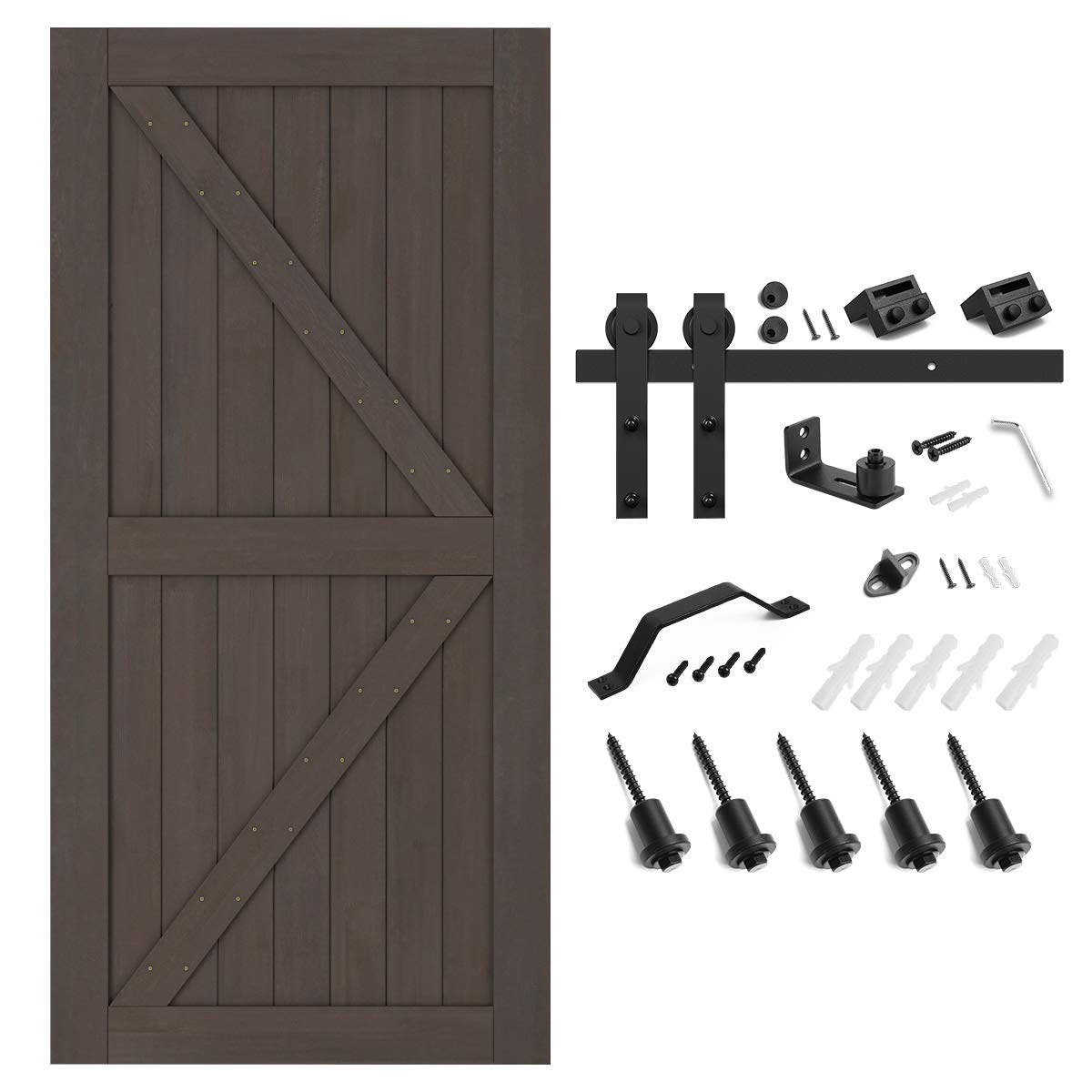Wood Barn Door with Installation Hardware Kit