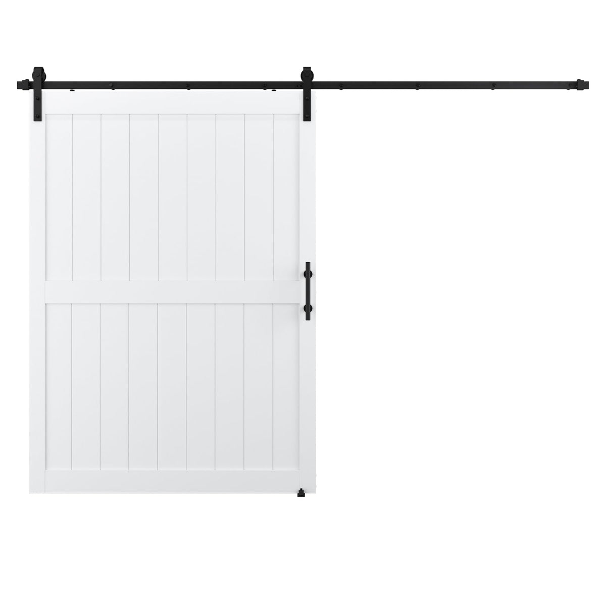 COSHOMER 60 x 84in MDF Sliding Barn Door with 10ft Barn Door Hardware Kit & Handle