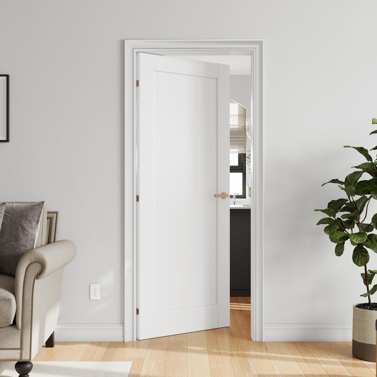 SMARTSTANDARD 24" x 80" Slab Door, Solid Core Interior Door, Pre-Assembled