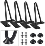 SMARTSTANDARD 6" Heavy Duty Hairpin Furniture Legs, Metal Home DIY Projects for TV Stand,Sofa Side Table,etc with Rubber Floor Protectors Black 4PCS