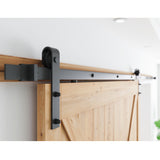 SMARTSTANDARD 10FT Heavy Duty Sturdy Sliding Barn Door Hardware Kit 10' Double Track Rail, Super Smoothly and Quietly, Simple and Easy to Install Fit 60" Wide DoorPanel (J Shape Hanger)
