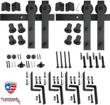 SMARTSTANDARD 5ft Heavy Duty Bypass Double Door Sliding Barn Door Hardware Kit - Smoothly & Quietly -Easy to Install - Includes Step-by-Step Installation Instruction Fit 30" Wide Door Panel (J Shape)