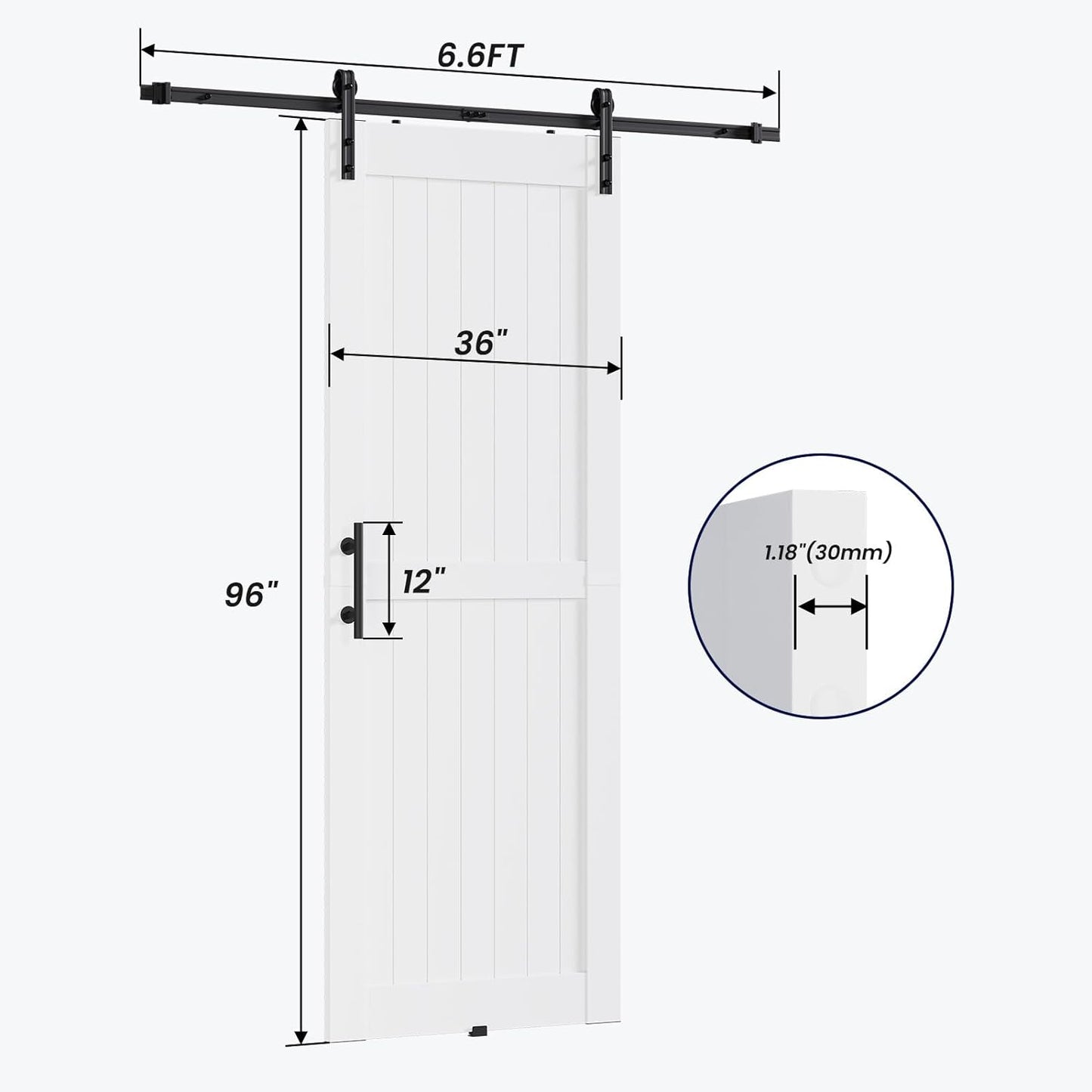 PVC Barn Door with Sliding Hardware Kit