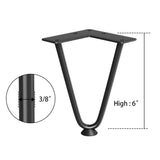 SMARTSTANDARD 6" Heavy Duty Hairpin Furniture Legs, Metal Home DIY Projects for TV Stand,Sofa Side Table,etc with Bonus Rubber Floor Protectors Black 4PCS
