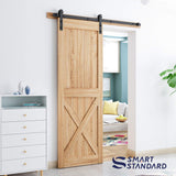 SMARTSTANDARD 5ft Heavy Duty Sturdy Sliding Barn Door Hardware Kit -Smoothly and Quietly -Easy to Install -Includes Step-by-Step Installation Instruction Fit 30" Wide Door Panel (I Shape Hanger)