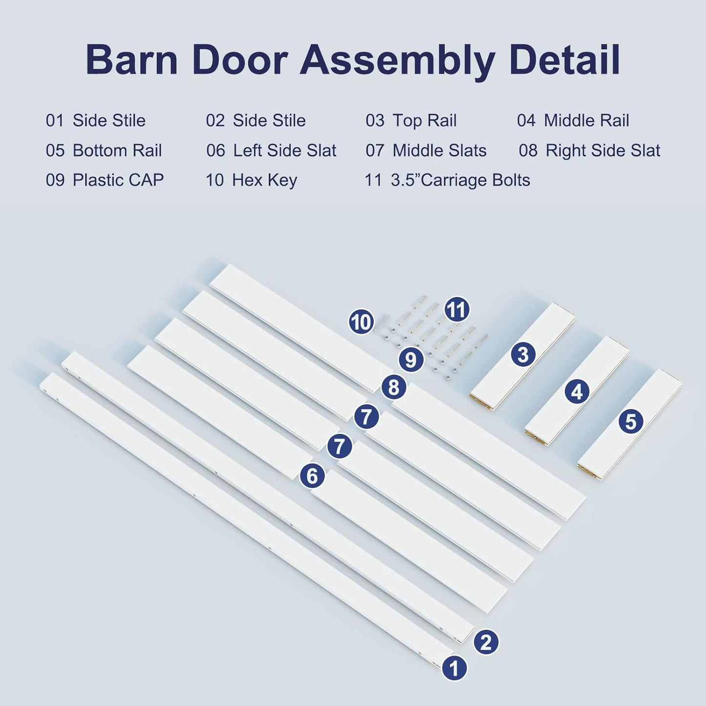 MDF Barn Door, H Frame,  Without Hardware Kit