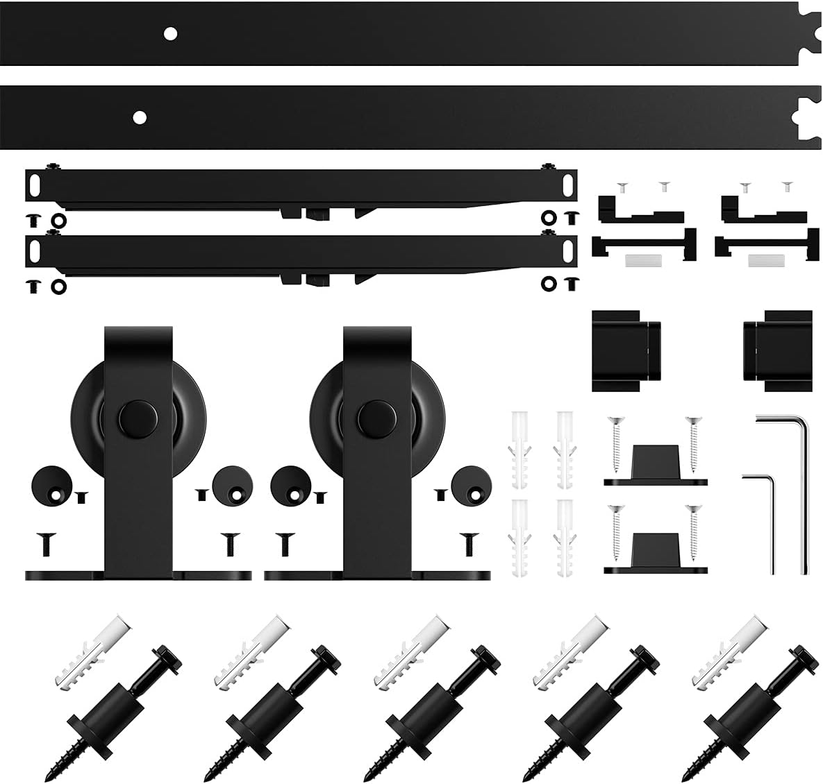 Glass Sliding Barn Door with Hardware Kit & Soft Close Mechanism