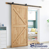 SMARTSTANDARD 6.6 FT Top Mount Sliding Barn Door Hardware Kit - Smoothly and Quietly - Simple and Easy to Install - Includes Step-by-Step Instruction -Fit 36"-40" Wide Door Panel (T Shape)