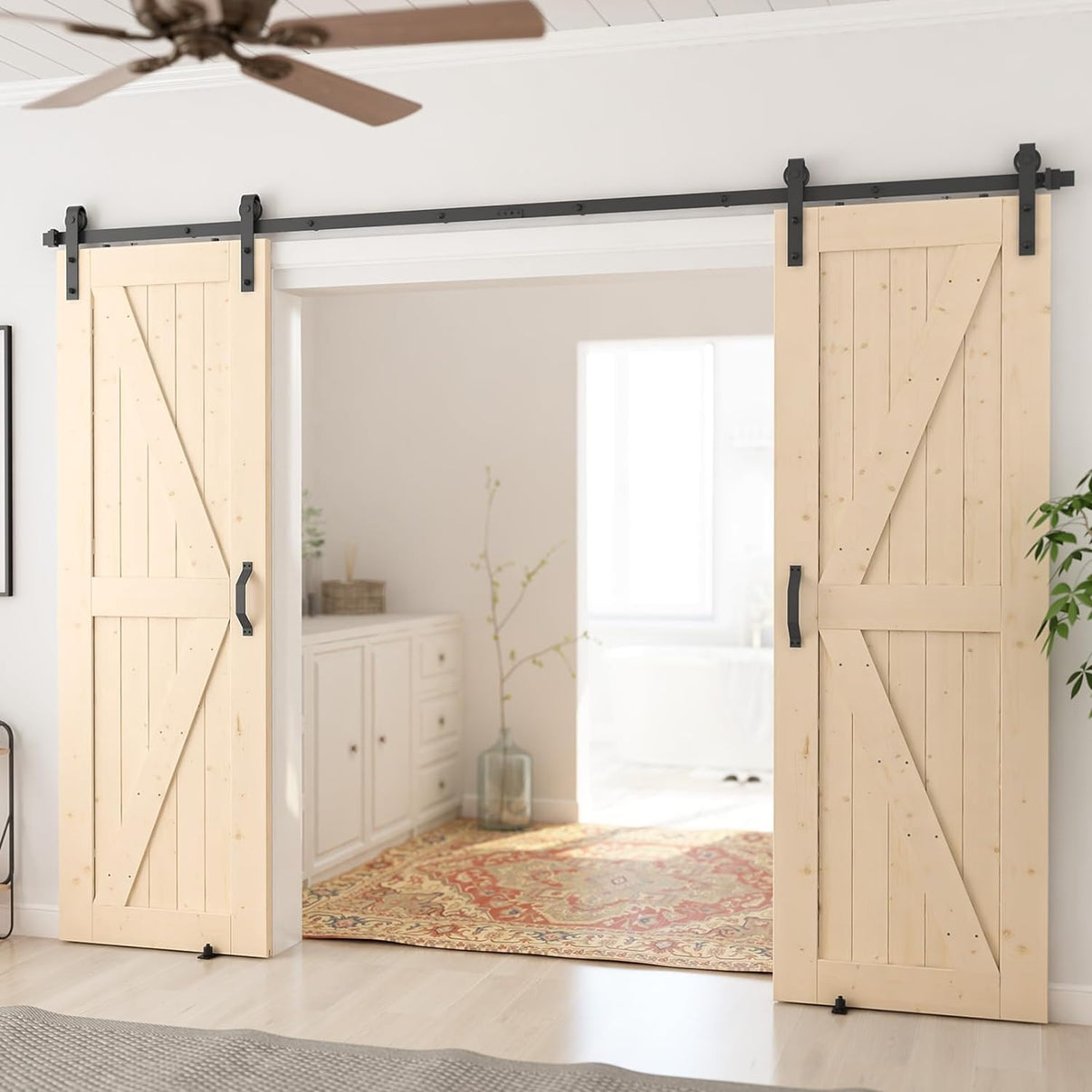 Unfinished Wood Barn Door without Installation Hardware Kit SmartStandard