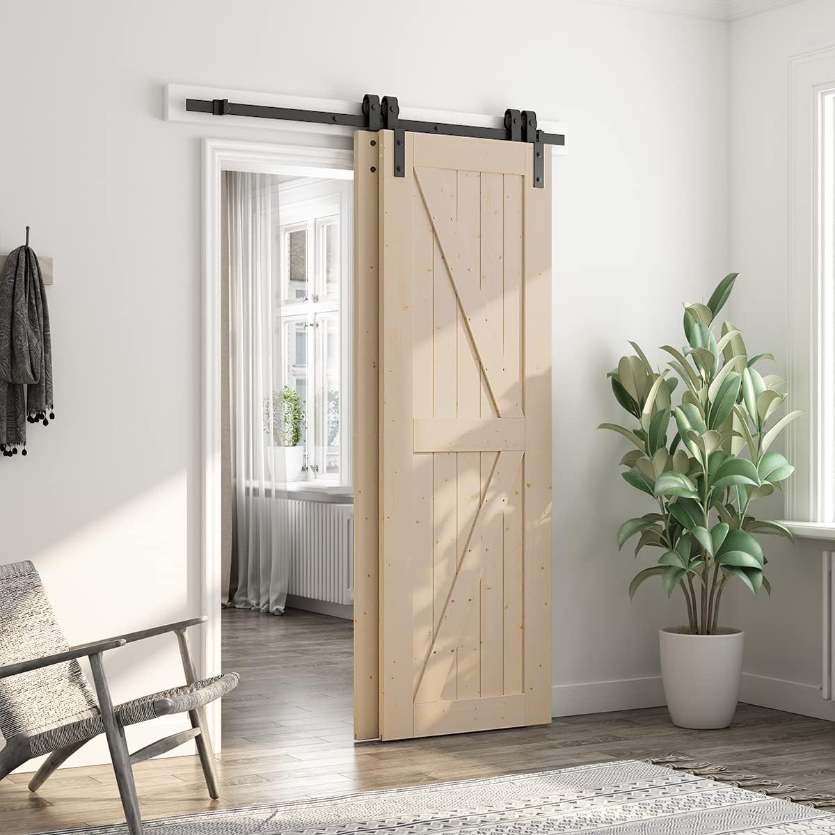 Unfinished Wood Barn Door without Installation Hardware Kit SmartStandard