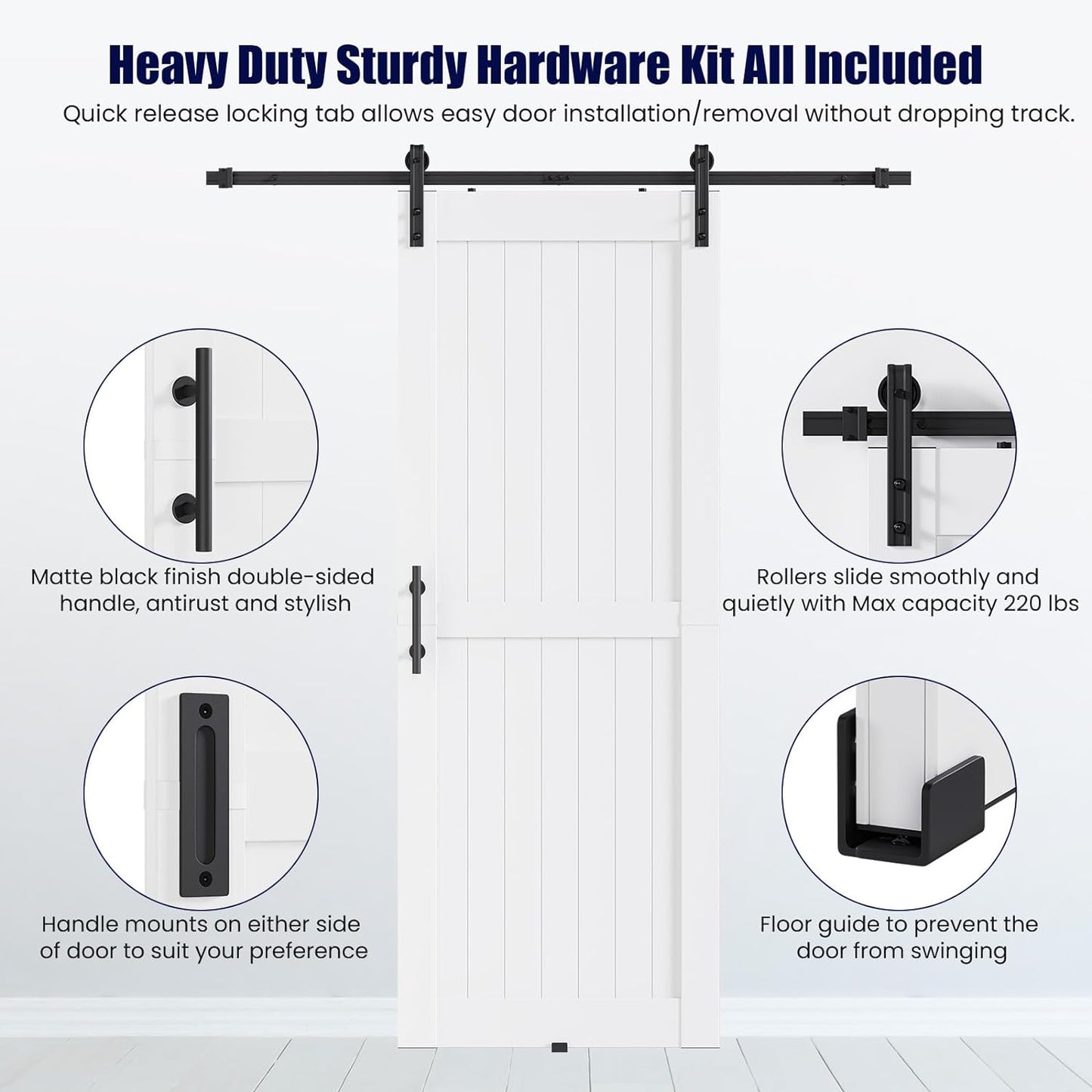 PVC Barn Door with Sliding Hardware Kit