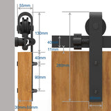 SMARTSTANDARD 6.6ft Heavy Duty Sliding Barn Door Hardware Kit -Smoothly and Quietly -Easy to install -Includs Step-By-Step Installation Instructioen Fit 36"-40" Wide Door Panel (I Shape Hanger)