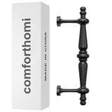 comforthomi 14” Pipe Barn Door Handle, Black Rustic Cast Iron Grab Bar, Industrial Bar Pull for Gate, Shed, Garage
