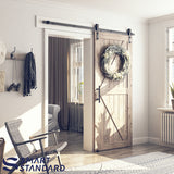 6.6 FT Heavy Duty Sliding Barn Door Hardware Kit Single Rail, Black, Super Smoothly & Quietly, Simple & Easy To Install Fit 36"-40" Wide DoorPanel (J Shape Hangers)