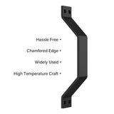 SMARTSTANDARD 9” Black Solid Steel Gate Handle for Sliding Barn Door, Gate Cabinet Garages Sheds Pull