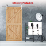 SMARTSTANDARD 6.6FT Heavy Duty Sliding Barn Door Hardware Kit, Single Rail, Stainless Steel, Super Smoothly and Quietly, Simple and Easy to Install, Fit 36"-40" Wide DoorPanel (J Shape Hanger)